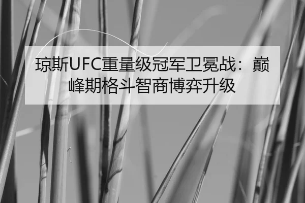 琼斯UFC重量级冠军卫冕战：巅峰期格斗智商博弈升级